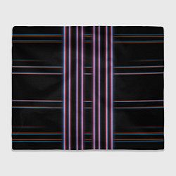 Плед флисовый Neon red blue black, цвет: 3D-велсофт