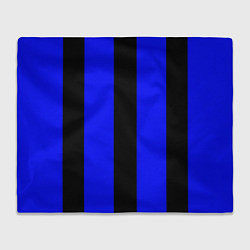 Плед флисовый Color blue black stripes, цвет: 3D-велсофт