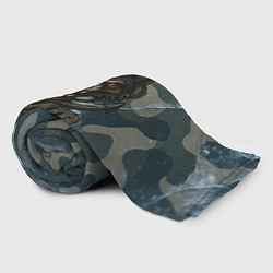 Плед флисовый ВМФ волк на камуфляже, цвет: 3D-велсофт — фото 2