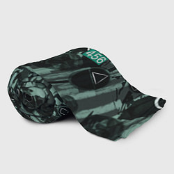 Плед флисовый Номер 456 на фоне масок игры в кальмара, цвет: 3D-велсофт — фото 2