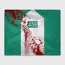 Плед флисовый Кровавая форма игрока 456 из игры в кальмара, цвет: 3D-велсофт