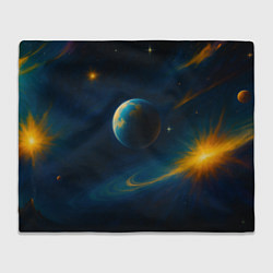 Плед флисовый Пространство Вселенной, цвет: 3D-велсофт