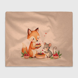 Плед флисовый Пироги с лисой, цвет: 3D-велсофт