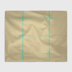Плед флисовый Color beige green stripes, цвет: 3D-велсофт