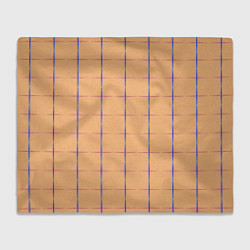 Плед флисовый Color beige blue cross, цвет: 3D-велсофт