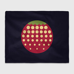 Плед флисовый Big strawberry russian black, цвет: 3D-велсофт