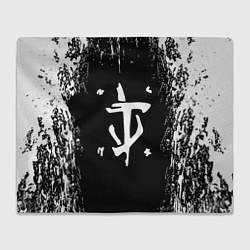 Плед флисовый Doom краска белая текстура, цвет: 3D-велсофт