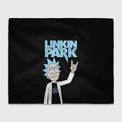 Плед флисовый Linkin Park и Рик Санчес из Рик и Морти, цвет: 3D-велсофт