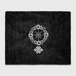 Плед флисовый Шлем ужаса агисхьяльм в кельтском узле, цвет: 3D-велсофт