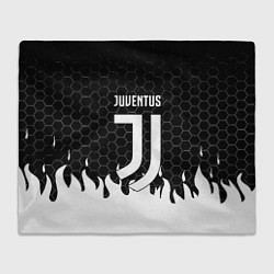 Плед флисовый Juventus соты огонь, цвет: 3D-велсофт