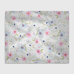 Плед флисовый Нежные цветочки, цвет: 3D-велсофт