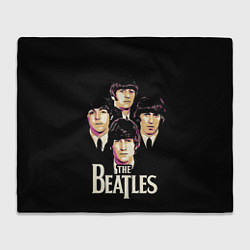 Плед флисовый The Beatles faces, цвет: 3D-велсофт