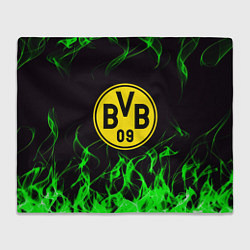 Плед флисовый Borussia зелёный огонь, цвет: 3D-велсофт