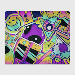 Плед флисовый Пришелец, цвет: 3D-велсофт