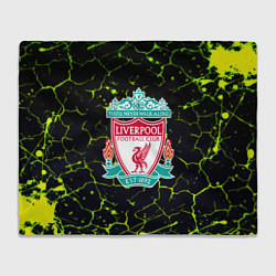 Плед флисовый Ливерпуль зеленые трещины, цвет: 3D-велсофт