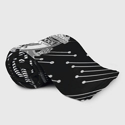 Плед флисовый Liverpool геометрия черно белая, цвет: 3D-велсофт — фото 2