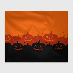 Плед флисовый Хэллоуин счастливые тыквы, цвет: 3D-велсофт