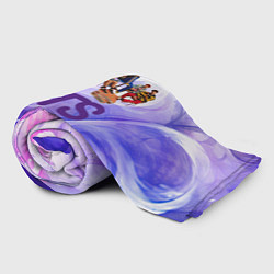 Плед флисовый BTS сидят на стульях фиолетовый фон, цвет: 3D-велсофт — фото 2