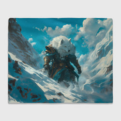 Плед флисовый Воин волк, цвет: 3D-велсофт