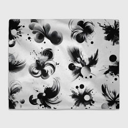 Плед флисовый Чёрно-белая абстракция нейроарт, цвет: 3D-велсофт