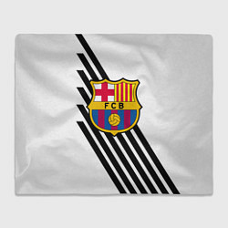 Плед флисовый Barcelona черно белые полосы, цвет: 3D-велсофт