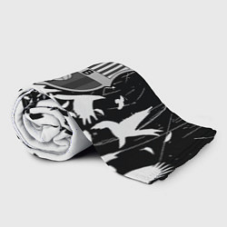 Плед флисовый Barcelona черно белые птицы, цвет: 3D-велсофт — фото 2