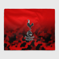 Плед флисовый Тоттенхэм Хотспур камуфляж красный, цвет: 3D-велсофт