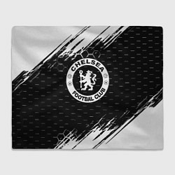 Плед флисовый Chelsea штрихи красок текстура, цвет: 3D-велсофт