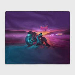 Плед флисовый Venom near his motorcycle - ai art fantasy, цвет: 3D-велсофт
