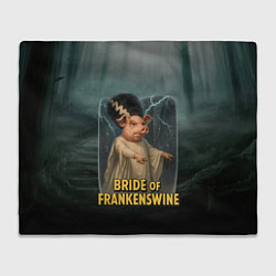 Плед флисовый Франкенштейн свинья невеста, цвет: 3D-велсофт