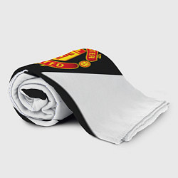 Плед флисовый Манчестер Юнайтед полосы, цвет: 3D-велсофт — фото 2