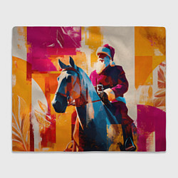 Плед флисовый Дед Мороз на коне, цвет: 3D-велсофт