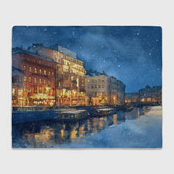 Плед флисовый Новогодняя ночь Санкт-Петербурга, цвет: 3D-велсофт