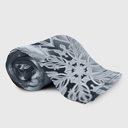 Плед флисовый Снежинка на черно белое, цвет: 3D-велсофт — фото 2
