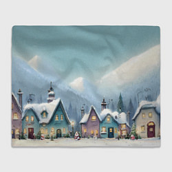 Плед флисовый Новогодние дома, цвет: 3D-велсофт