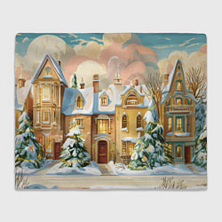 Плед флисовый Новогодний город, цвет: 3D-велсофт