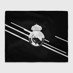 Плед флисовый Реал Мадрид полосы текстура линии, цвет: 3D-велсофт