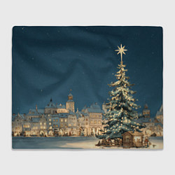 Плед флисовый Новогодняя атмосфера в городе, цвет: 3D-велсофт