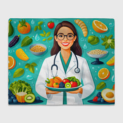 Плед флисовый Здоровое питание с экспертом, цвет: 3D-велсофт