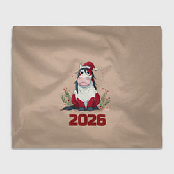 Плед флисовый Карикатурная лошадка 2026, цвет: 3D-велсофт