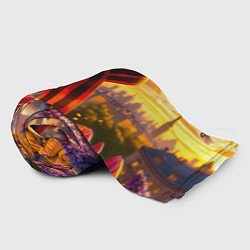 Плед флисовый Символы Победы: лента, голуби, салют, цвет: 3D-велсофт — фото 2