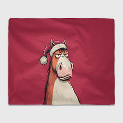 Плед Комичная новогодняя лошадь