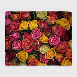 Плед флисовый Ассорти из роз, цвет: 3D-велсофт