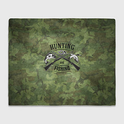 Плед флисовый Hunting & Fishing, цвет: 3D-велсофт