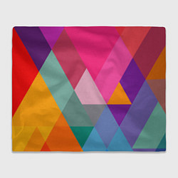 Плед флисовый Разноцветные полигоны, цвет: 3D-велсофт