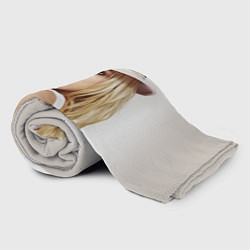 Плед флисовый Бритни Спирс в розовой шляпе, цвет: 3D-велсофт — фото 2