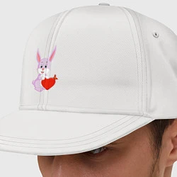 Кепка-снепбек Кролик с сердцем, цвет: белый