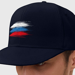 Кепка-снепбек Креативный Флаг РФ, цвет: тёмно-синий