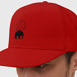 Кепка-снепбек Cute elephants, цвет: красный