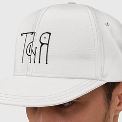 Кепка-снепбек Таня - чёрная надпись, цвет: белый